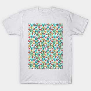 Spring Red and Green Colors Apple Fruit Pattern T-Shirt